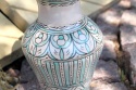 <b>      Ceramika - Dzban Waza W Stylu Starego Maroka - Nowy Model Biel I Delikatna Zieleń<b>