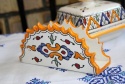 <b>Ceramika -  Marokański Chustecznik Marrakech Żółć z Bielą<b>