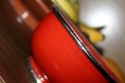 <b>              Ceramika - Miseczka Z Metalową Opaską W Czerwieni - Średni Model<b>
