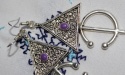 <b>Kolczyki Amulet Krzyż Tuaregów z Fioletem<b>
