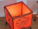 <b>   Lampion Świecznik Skórzany - Berberyjski Wzór - Pomarańczowy<b>
