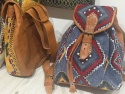  <b>    Marokański Plecak - Skóra plus Kilim Nowy Model - Błękit<b>