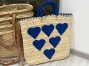         <b>   Wyplatany z Trawy Morskiej Kosz - Serca w Błękicie - Natura<b>